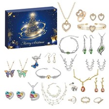 Jewelry Advent Calendar 2025 24 Days Countdown Necklace Bracelets Rings Earrings
