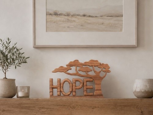 Carved wooden word - wooden, art