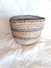 Waste Paper Storage Basket Bin 25cm Woven in Ghana Handmade Fair Trade Boho Home