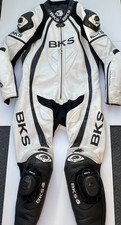 BKS One Piece Leathers White & BlackUK Size 46 Excellent Condition