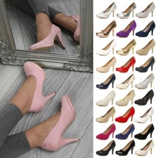 Womens ladies high mid heel