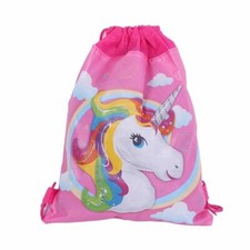Unicorn Drawstring Gyms Glitter Unicorns PE Kit School Bag Girls Children's UK