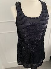 Stunning Red Herring Midnight Blue All Over Sequin Party Dress Size 12