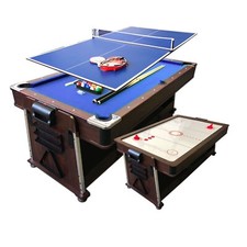 7 FT Pool Table Billiards + Air Hockey + Table Tennis + Dining table – Mattew Bl