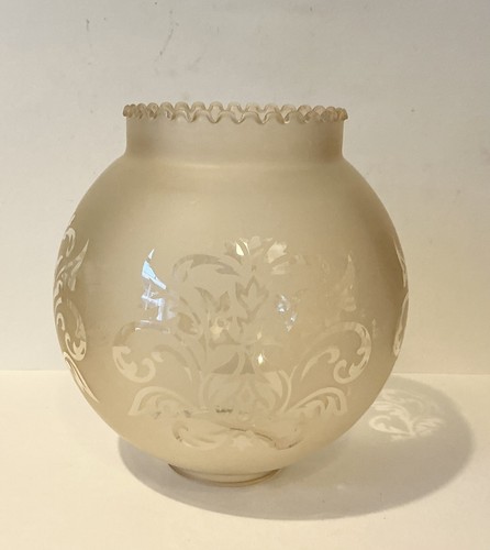 Vintage floral etched amber - etched,