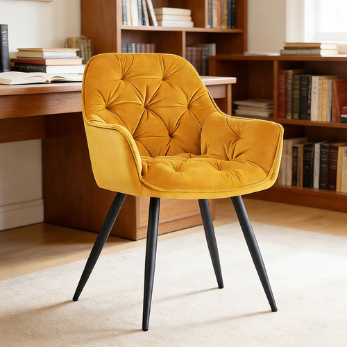 Velvet dining chair - velvet, padded