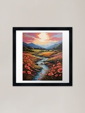 Poppies Along a Mountain