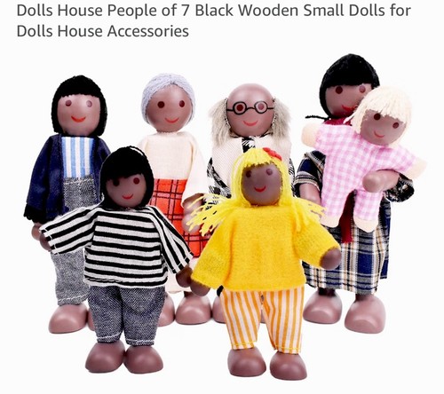 Black wooden dolls house - black,