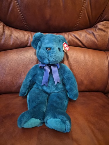 Rare teddy teal old - teal, ty