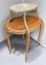 Rare French Etagere Table Antique Tiered Marble Top Dessert Table Belle Epoch