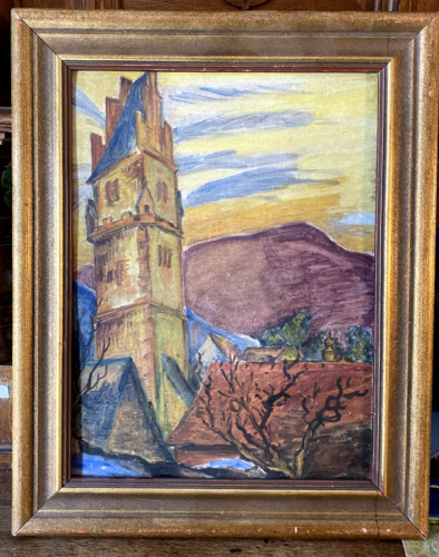 Castle tower painting - castle,