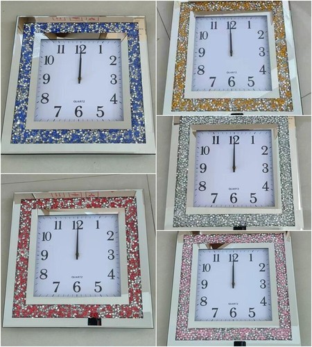 40cm square diamante mirrored - square,