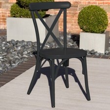 BLACK OUTDOOR DINING CHAIR GARDEN CHAIR ALUMINIUM DINING CHAIR RESTAURANT