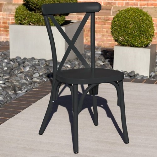Black outdoor dining chair - outdoor,