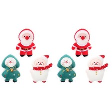 6 Pcs Christmas Themed Cat Toys Bite-resistant Kitten Toys Cartoon Xmas Design