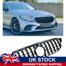 GLOSS BLACK GRILLE FOR MERCEDES C CLASS W205 C205 C200 C220 GT 2014-2018