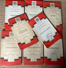 JOB LOT  34 x Vintage OS Sheet Maps From 60s /70s Great Britain FREE POSTAGE