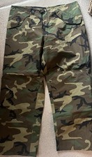 Genuine US Army Woodland Camo Goretex ECWCS Waterproof Trousers Small Short