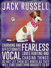 JACK RUSSELL Metal DOG Retro wall sign plaque BATHROOM GARAGE Gift