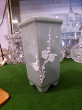 Small Chinese pate-sur-pate square vase