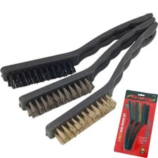 Neilsen 3pc Wire Brush Bristle Nylon Brass Steel Set Rust Cleaning Scrubbing