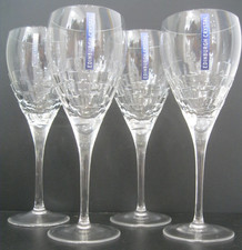 4x Edinburgh Crystal Skibo Wine Glasses 7-7/8″ Tall -Labelled & Signed Bases