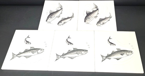Vintage pilkington fish tiles - pilkington,