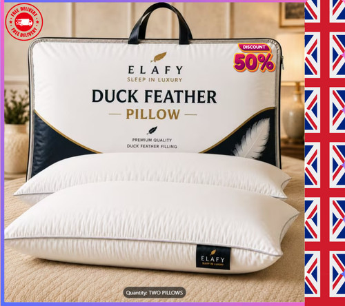 Duck feather pillows pair - duck,