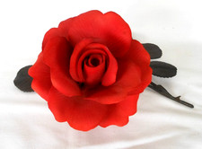 Beautiful Royal Worcester, Porcelain & Bronze Red Rose