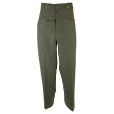 WW2 German Army M40 Field Grey Wool Trousers with Ring - Premium