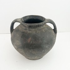Antique black terracotta pot