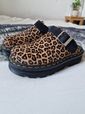 Dr. Martens Zebzag Suede Slingback Platform Mules Tan+Black 🤎Leopard Animal y2k