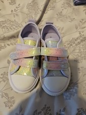 Girls Tu Trainers 8 UK Rainbow Sparkle Glitter 