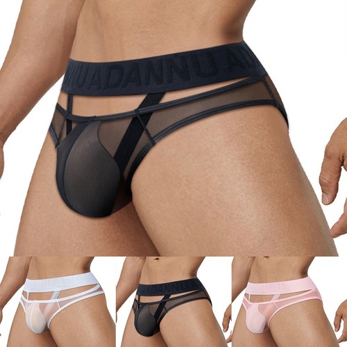 Men sexy mesh sheer briefs - men,