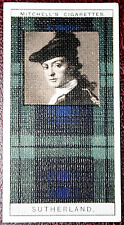 SUTHERLAND    Scottish Clan Tartan    Vintage 1927 Illustrated Card   DE30M