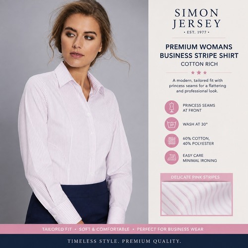 Womens pink stripe shirt long - womens,