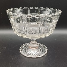 Antique Sowerby Pressed Clear Glass Pedestal Bowl