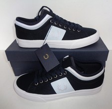 Fred Perry Ladies Navy Retro Womens Trainers Shoes Casual New RRP £70 UK Size 3