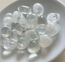 VINTAGE 21 x Clear & White Swirl Glass Nuggets  / Stones 