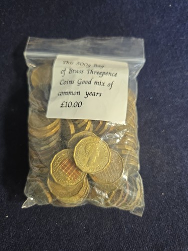 500g bag brass - of, threepence