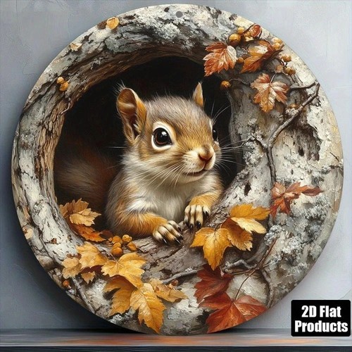 Squirrel garden plaque wooden - garden,