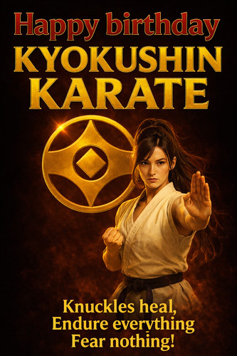 Karate birthday card - birthday, wall