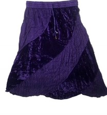 *JORDASH* vintage Purple Velvet & Paisley Panel Material Hippy Boho Long Skirt