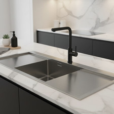 Prestige 1200S – Double Drainer Inset Kitchen Sink, Single Bowl, Stainless Steel