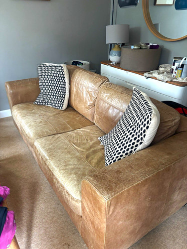 John lewis beige leather arm - lewis,