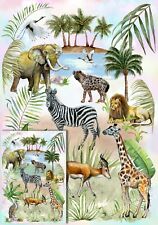 Safari Wild Animal Wrapping Paper - 1 Sheet of Semi gloss with matching card