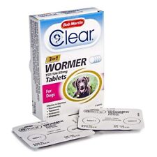 Dog Worming Tablets x 4 Bob Martin 3 in 1 Dewormer Treatment for Dogs Up to 40kg