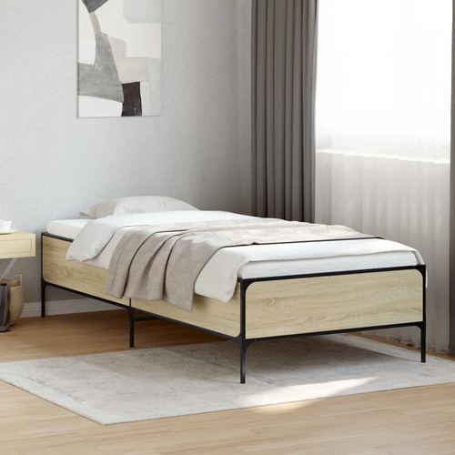Walplus sonoma oak wooden bed - walplus,