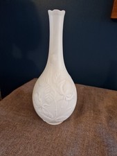 Kaiser West Germany Porcelain Vase White With Roses Beautiful Condition 8.5 Inch