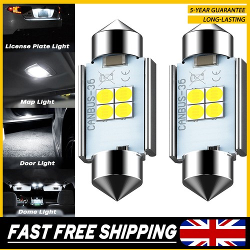 White 36mm festoon - white,